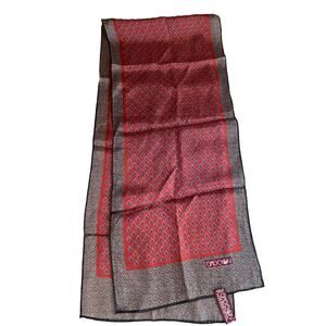 Vintage Sasson burgundy paisley rectangular silk scarf